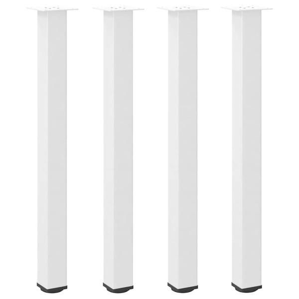 Bartischbeine 4 Stk. Weiß 90-92 cm Stahl
