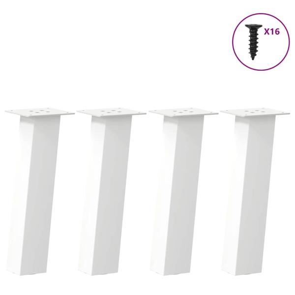 ARDEBO.de - Couchtischbeine 4 Stk. Weiß 42 cm Stahl