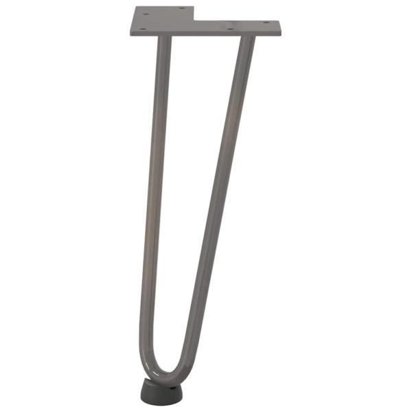 Haarnadelbeine für Couchtisch 4 Stk. Naturstahl 30 cm Massivstahl