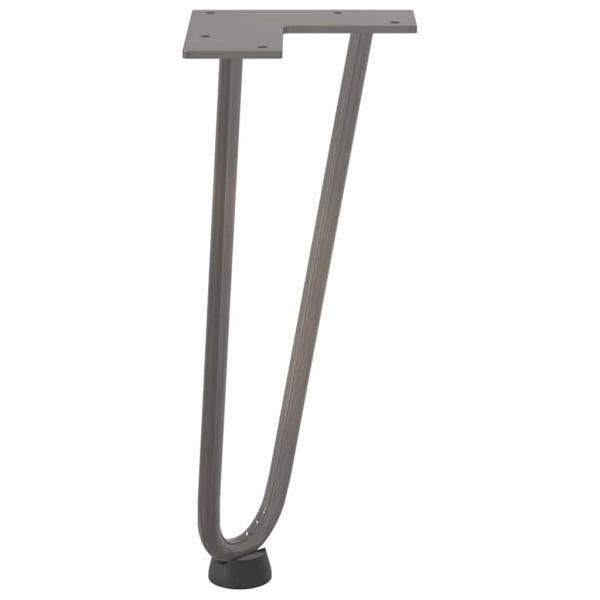 Haarnadelbeine für Couchtisch 4 Stk. Naturstahl 30 cm Massivstahl