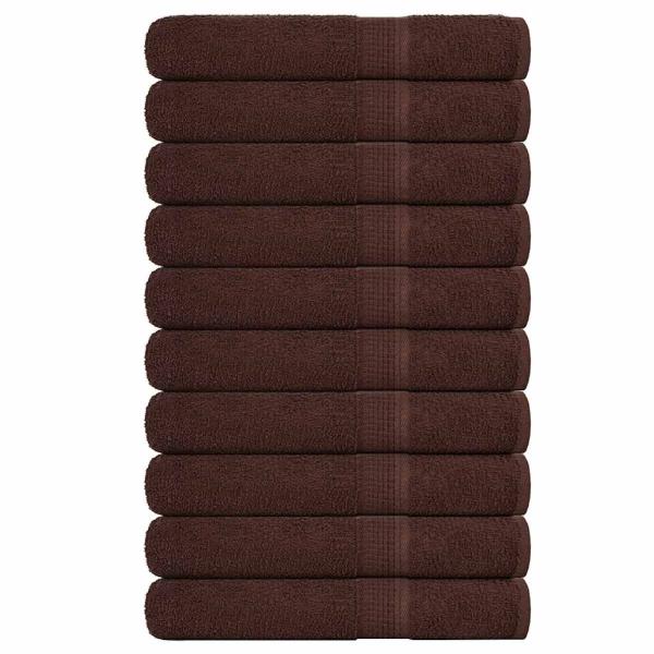 ARDEBO.de - Saunatücher FROGN 10 Stk. Braun 80x200 cm 360 g/m²