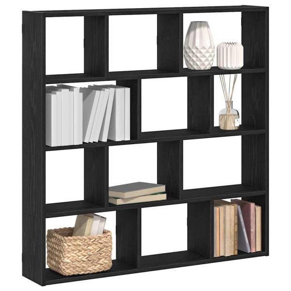 ARDEBO.de - W?rfelregal 12 F?cher Schwarz Holzwerkstoff