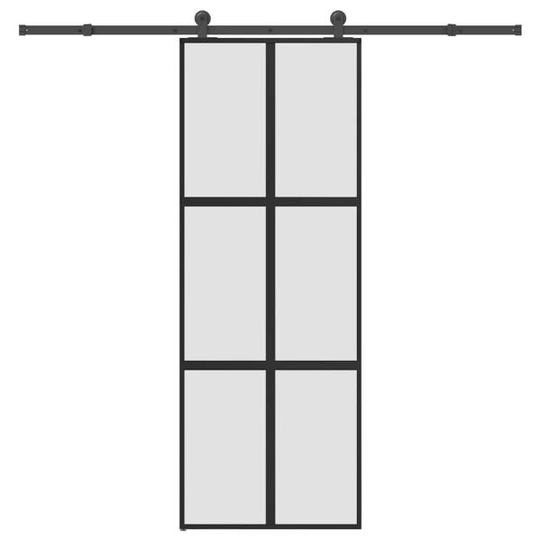 Schiebetür mit Beschlag 76x205 cm Hartglas & Aluminium
