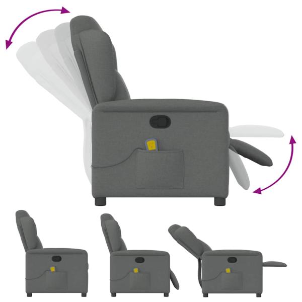 Massage-Relaxsessel, Stoff, Dunkelgrau