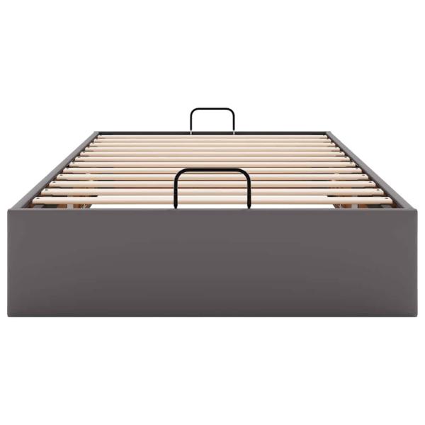 Ottoman-Bett ohne Matratze Grau 80x200 cm Kunstleder