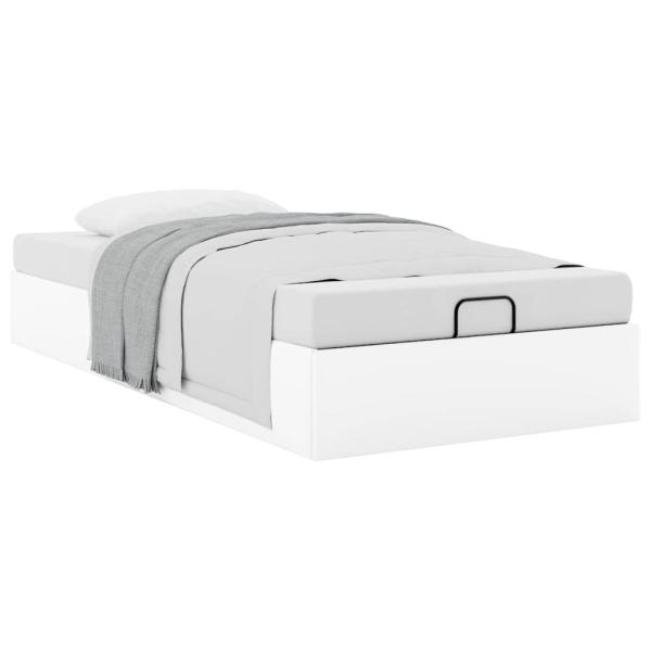 Ottoman-Bett ohne Matratze Weiß 80x200 cm Kunstleder