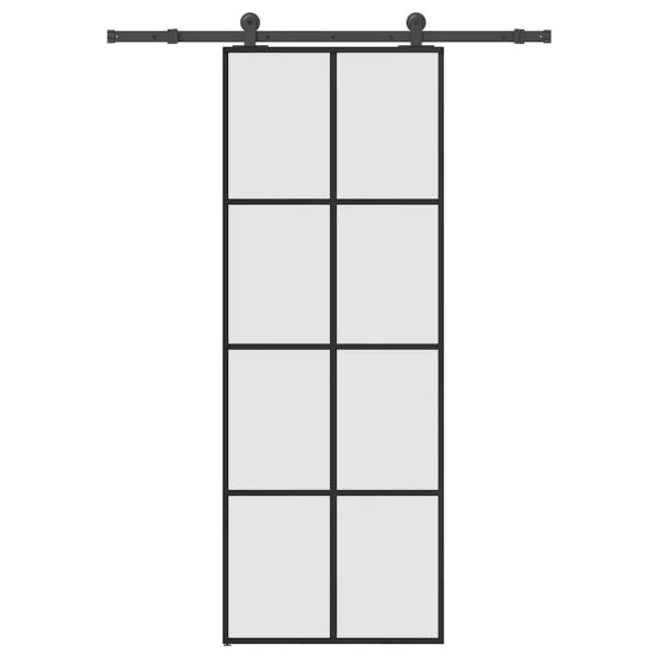 Schiebetür mit Beschlag 76x205 cm ESG-Glas & Aluminium