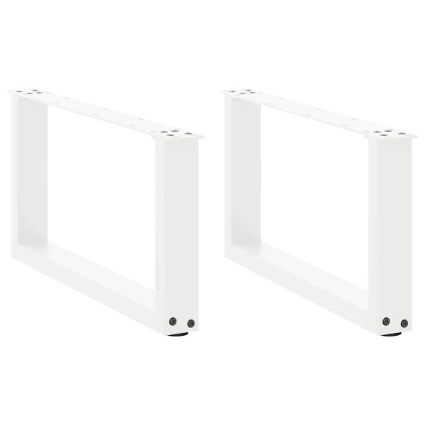 ARDEBO.de - Couchtischbeine U-Form 2 Stk. Weiß 70x(30-31) cm Stahl