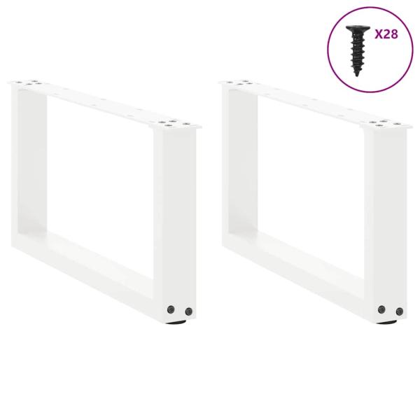 Couchtischbeine U-Form 2 Stk. Weiß 70x(30-31) cm Stahl