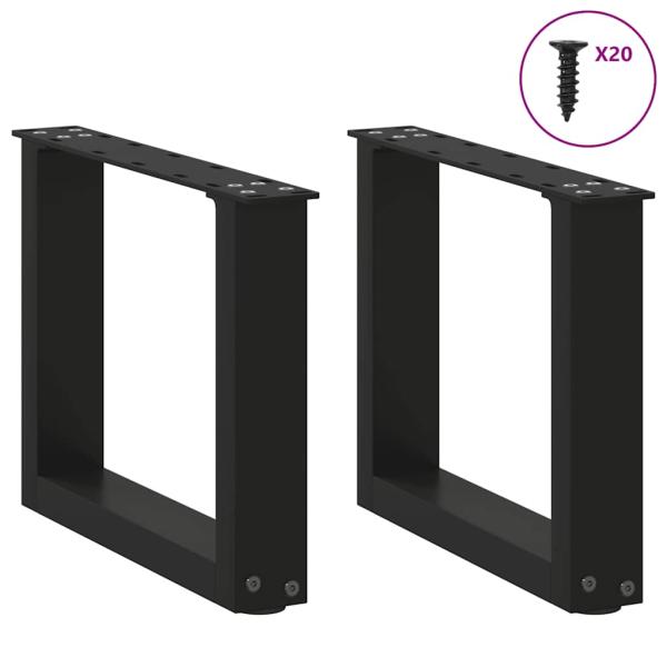 Couchtischbeine U-Form 2 Stk. Schwarz 40x(30-31) cm Stahl