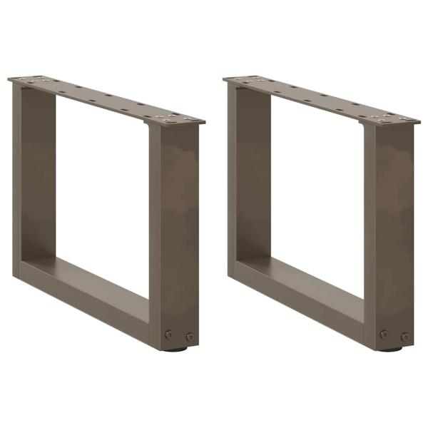Couchtischbeine U-Form 2 Stk. Naturstahl 50x(30-31) cm Stahl
