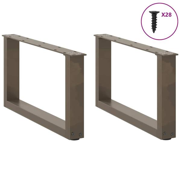 Couchtischbeine U-Form 2 Stk. Naturstahl 70x(30-31) cm Stahl