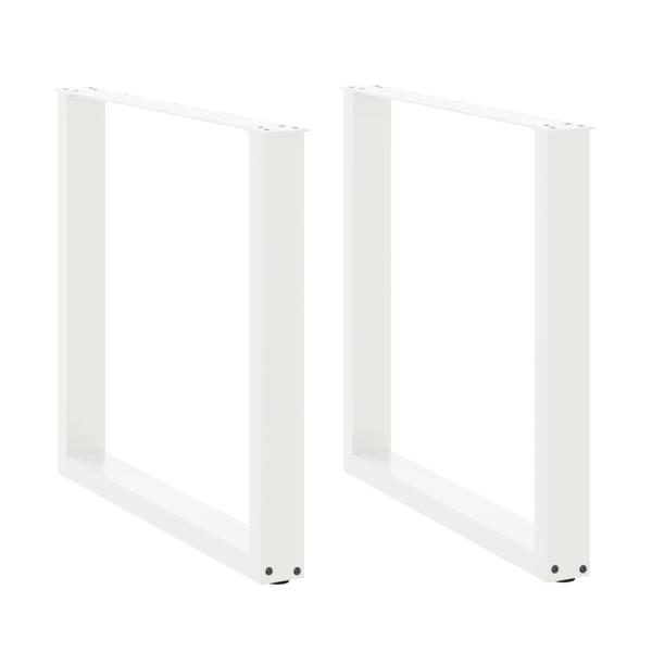 ARDEBO.de - Esstischbeine U-Form 2 Stk. Weiß 90x(72-73) cm Stahl