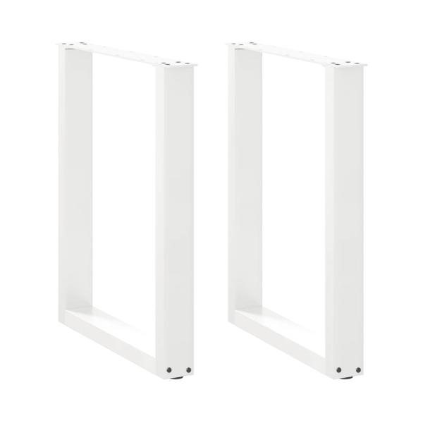 ARDEBO.de - Esstischbeine U-Form 2 Stk. Weiß 70x(72-73) cm Stahl