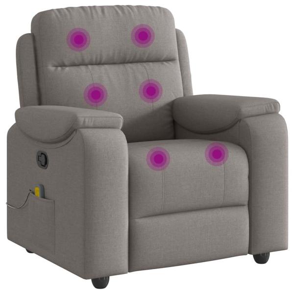 Massagesessel Taupe Stoff