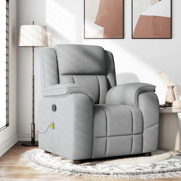 ARDEBO.de - Massagesessel Hellgrau Stoff