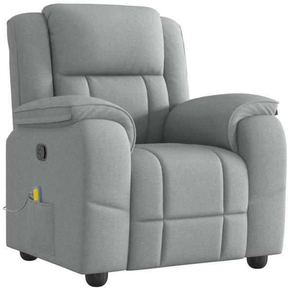 Massagesessel Hellgrau Stoff