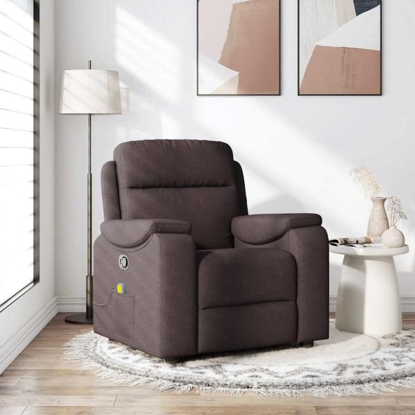 ARDEBO.de - Massagesessel Dunkelbraun Stoff