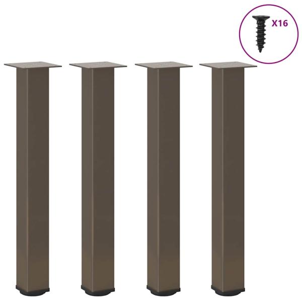 ARDEBO.de - Konsolentischbeine 4 Stk. Naturstahl 72-74 cm Stahl