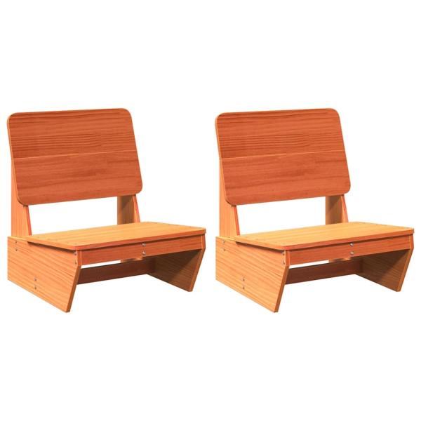 Gartenst?hle 2 Stk. Wachsbraun 60x64x70,5 cm Massivholz Kiefer