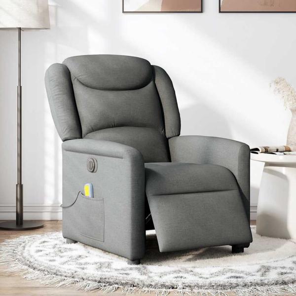 ARDEBO.de - Massagesessel Elektrisch Dunkelgrau Stoff