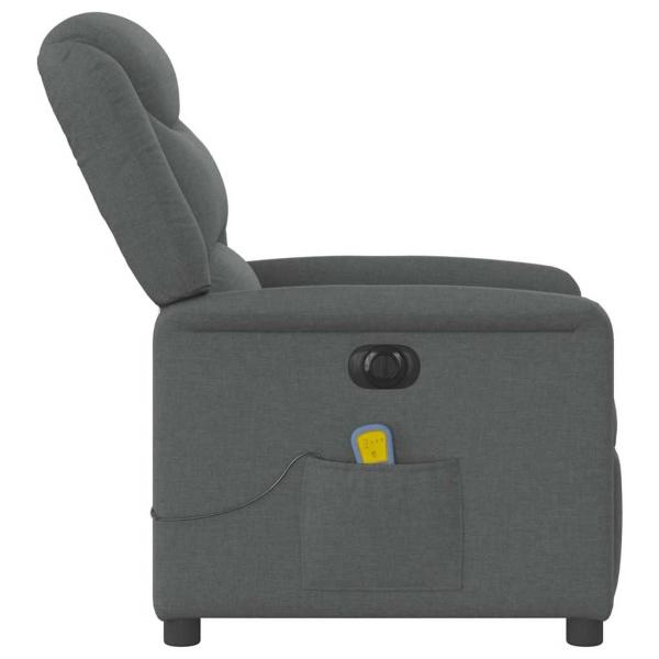 Massagesessel Elektrisch Dunkelgrau Stoff
