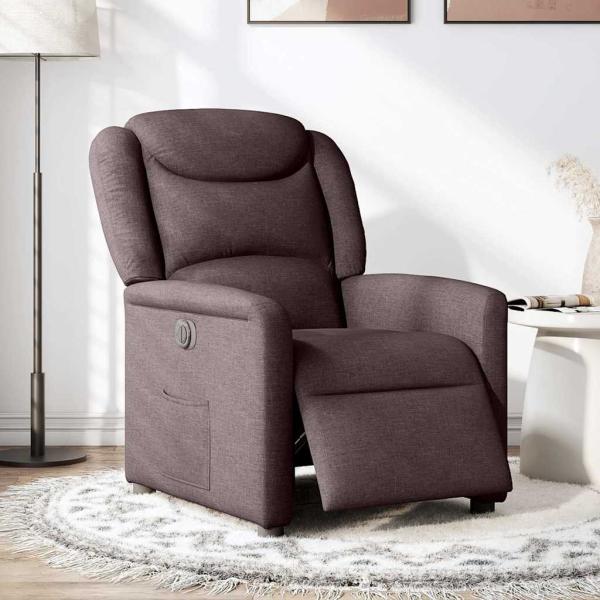 ARDEBO.de - Relaxsessel Elektrisch Dunkelbraun Stoff