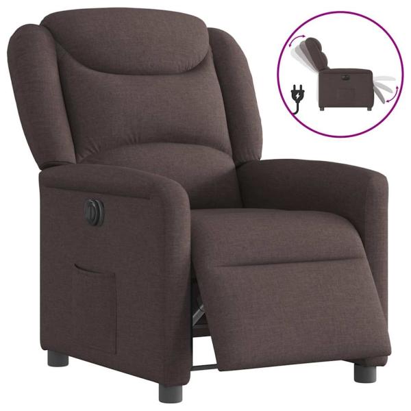 Relaxsessel Elektrisch Dunkelbraun Stoff