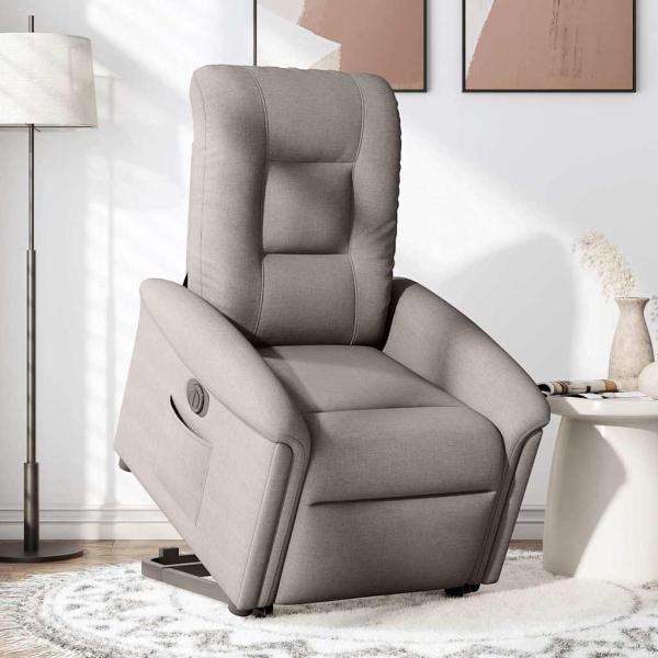 Relaxsessel mit Aufstehhilfe Elektrisch Taupe Stoff