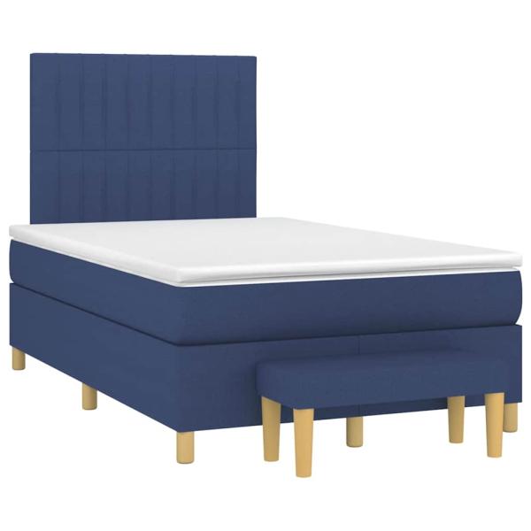 ARDEBO.de - Boxspringbett mit Matratze Blau 120x190 cm Stoff