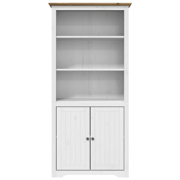 B?cherregal BODO Wei? und Braun 82x40x173 cm Massivholz Kiefer