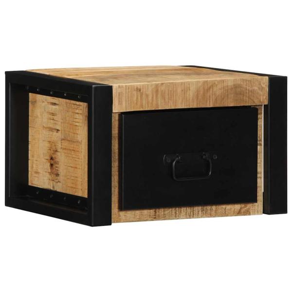 ARDEBO.de - Nachttisch 40x35x25 cm Raues Mango-Massivholz