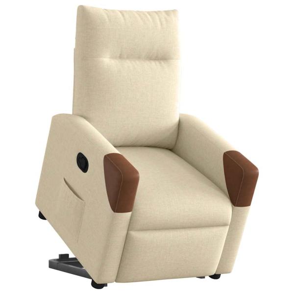 Relaxsessel mit Aufstehhilfe Creme Stoff