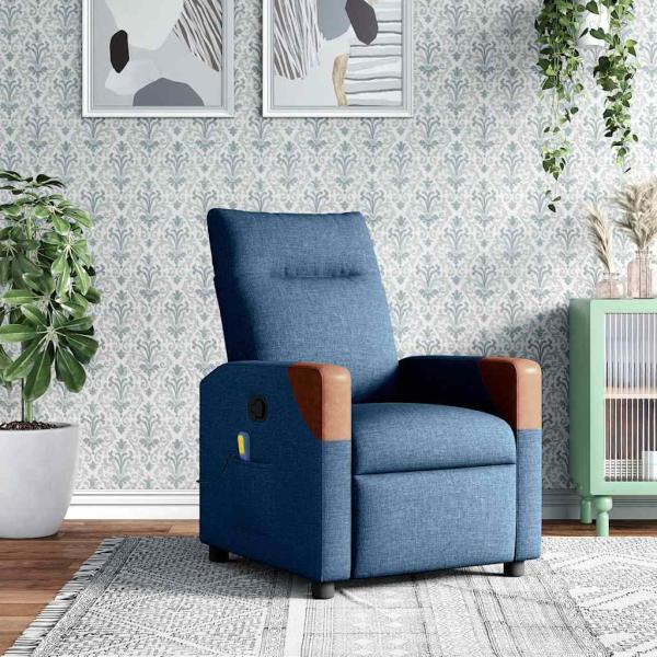 ARDEBO.de - Massagesessel Blau Stoff