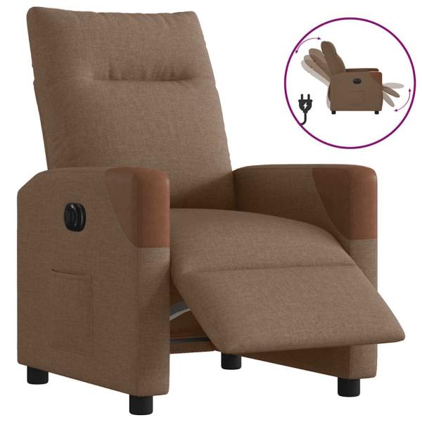 ARDEBO.de - Relaxsessel Elektrisch Braun Stoff