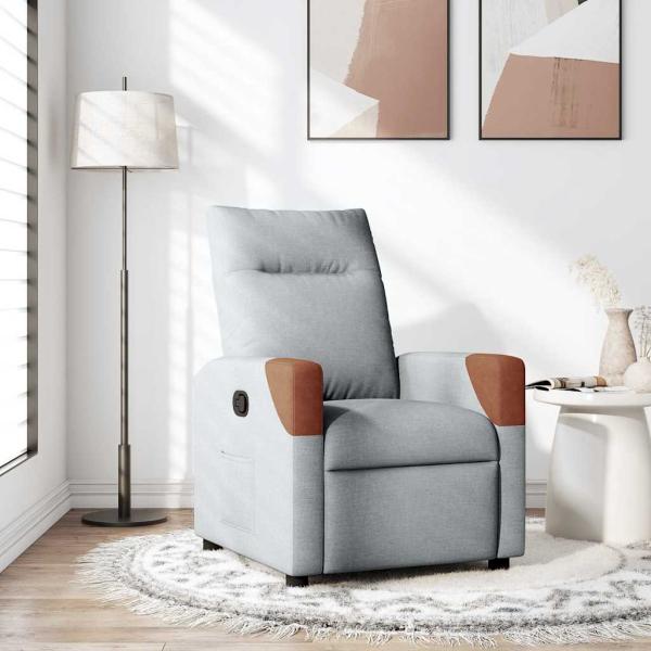 ARDEBO.de - Relaxsessel Hellgrau Stoff