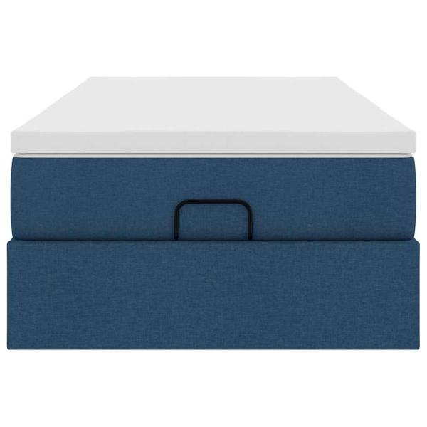 Ottoman-Bett mit Matratze Blau 80x200 cm Stoff