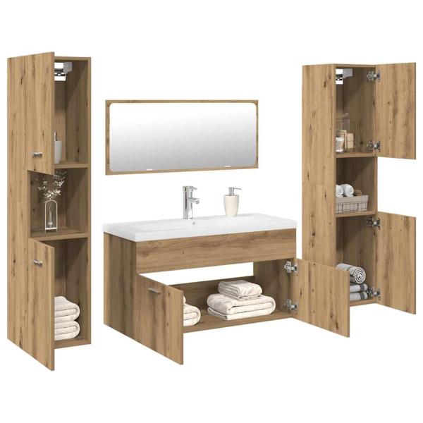 ARDEBO.de - 5-tlg. Badmöbel-Set Artisan-Eiche Holzwerkstoff