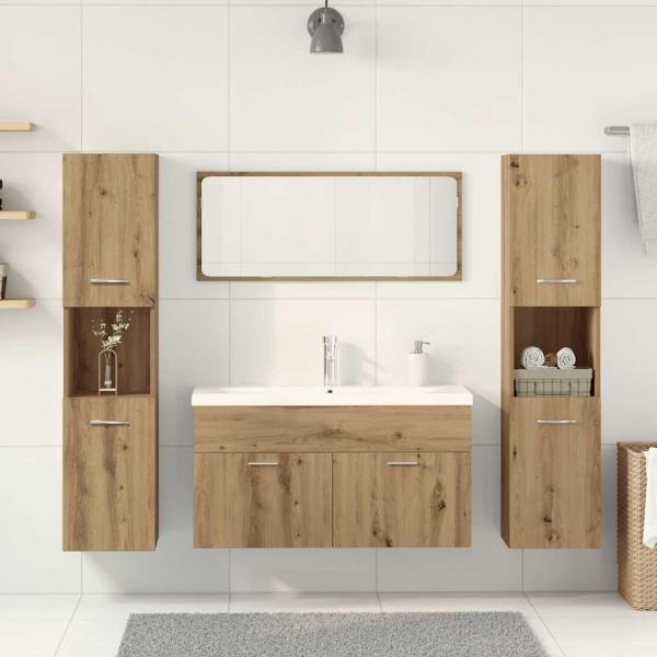 5-tlg. Badmöbel-Set Artisan-Eiche Holzwerkstoff
