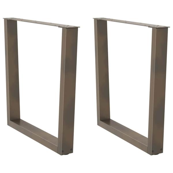 ARDEBO.de - Esstischbeine V-Form 2 Stück Naturstahl 80x(72-73,3) cm Stahl