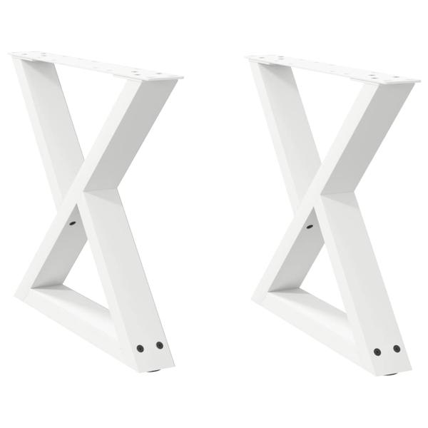 Couchtischbeine 2 Stk. Weiß 60x(42-43,3) cm Stahl