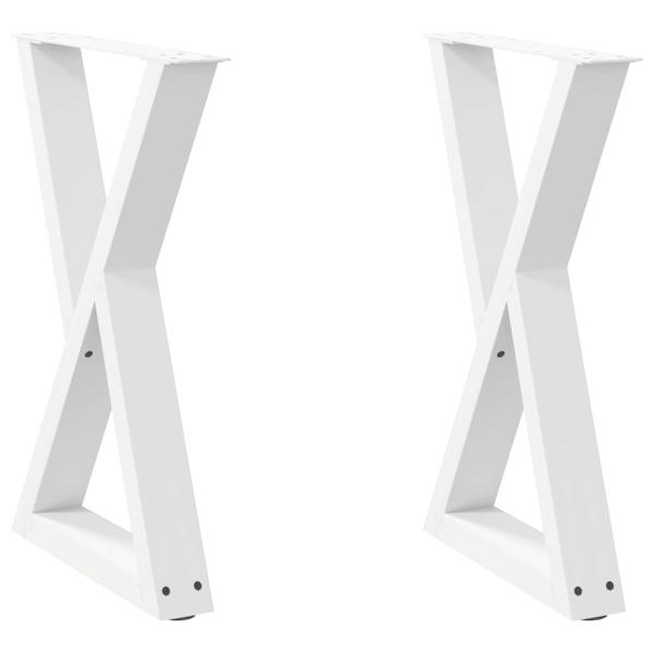 Esstisch Beine 2 Stk. Weiß 60x(72-73,3) cm Stahl