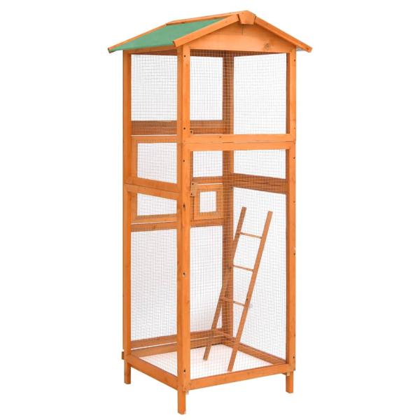 Vogelkäfig 68x62x166 cm Massivholz Fichte