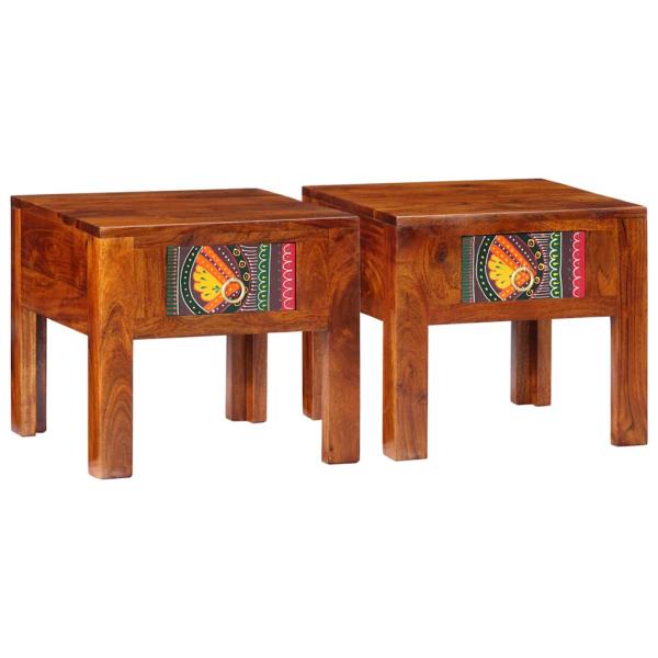 ARDEBO.de - Nachttisch 2 Stk. 40x40x36 cm Massivholz Akazie