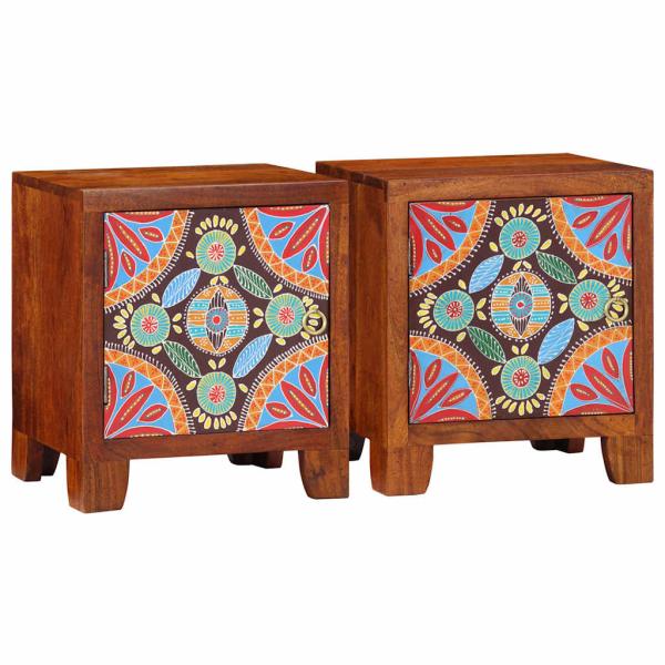 ARDEBO.de - Nachttisch 2 Stk. 40x30x45 cm Massivholz Akazie