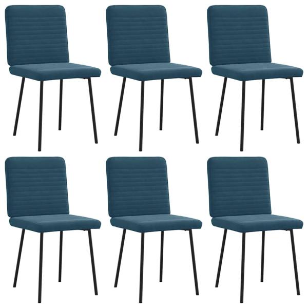 ARDEBO.de - Esszimmerstühle 6 Stk. Blau Samt