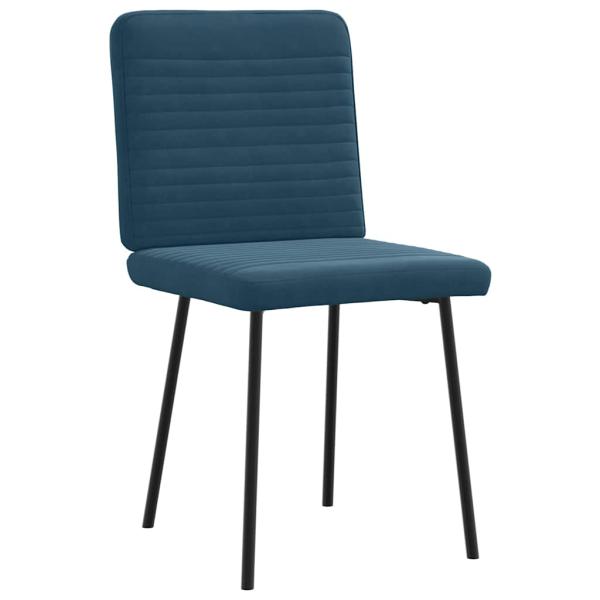Esszimmerstühle 6 Stk. Blau Samt