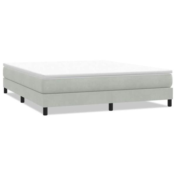 Boxspringbett ohne Matratze Hellgrau 180x210 cm Samt