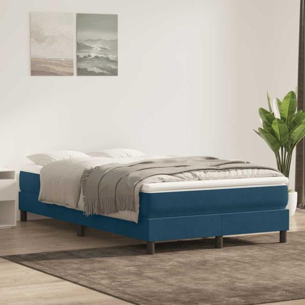 Boxspringbett ohne Matratze Dunkelblau 120x210 cm Samt