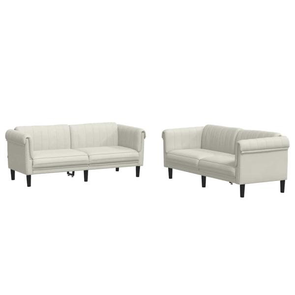2-tlg. Sofagarnitur Creme Samt